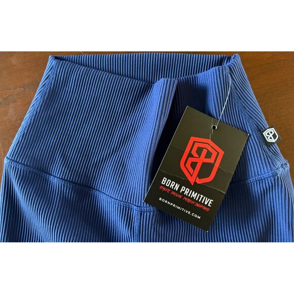 Born Primitive NWT Limitless Leggings Blue Depths Ribbed High Waist Small - Picture 4 of 10
